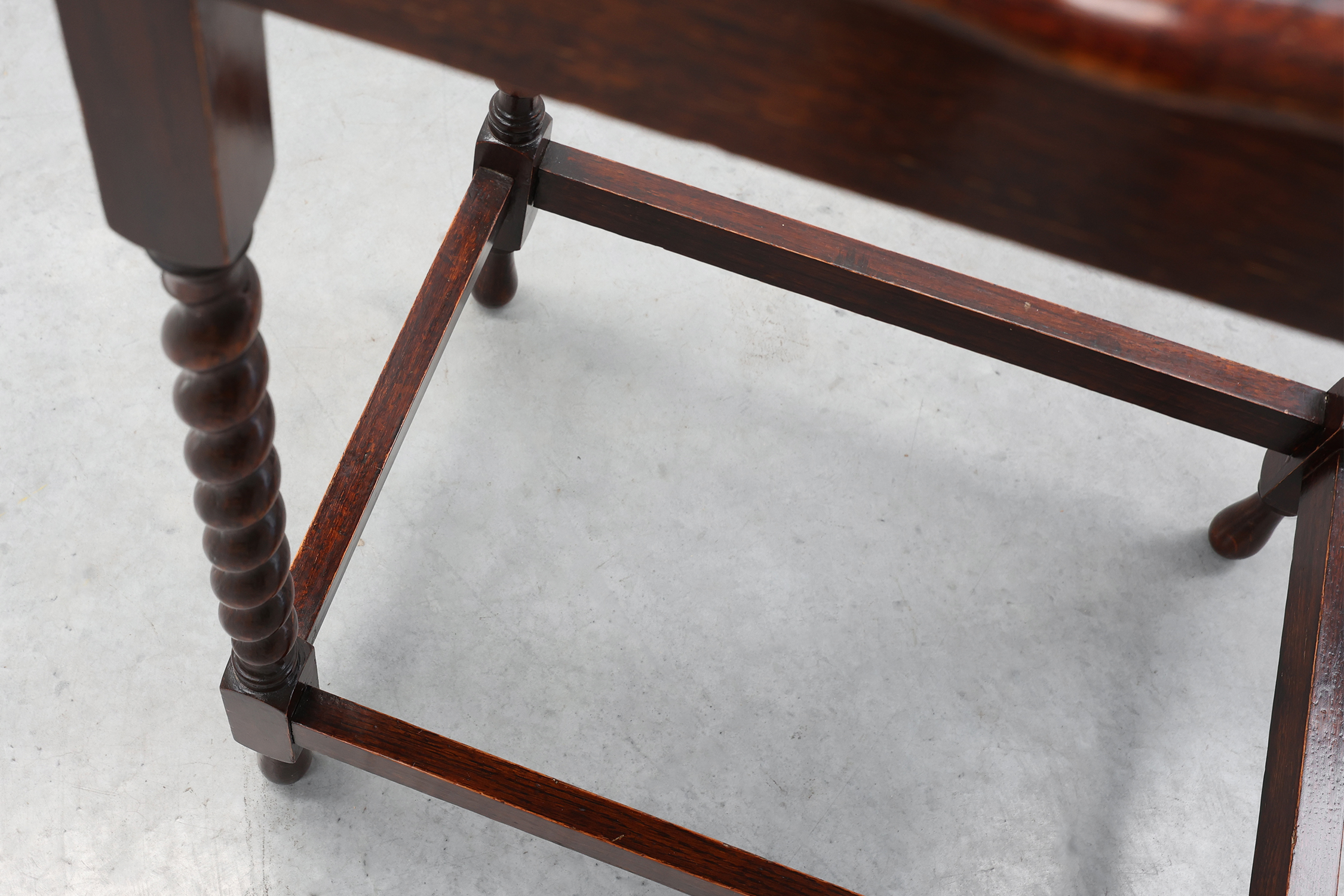 English Oak Barley Twist Side Table with Shaped Top, circa 1900thumbnail
